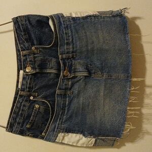 Zara Blue Denim Skirt with Button Detail